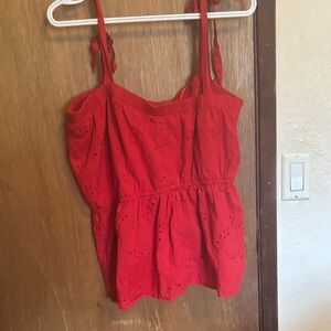 Maurices Red Eyelet Camisole Top